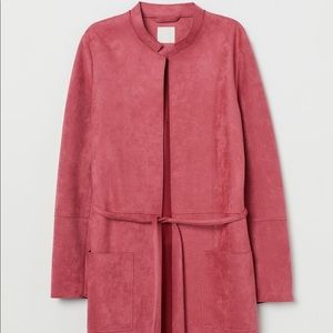 H&M Faux Suede Jacket Limited Edition Raspberry Red